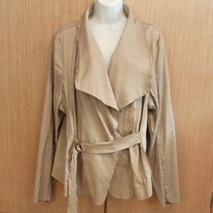 +SZ NWT SZ 22 Tan Stretch Linen Jacket